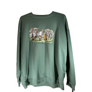 Winnie the Pooh Graphic Sweatshirt Green w/ Pooh & Friends Green Size 3X/4X Cute